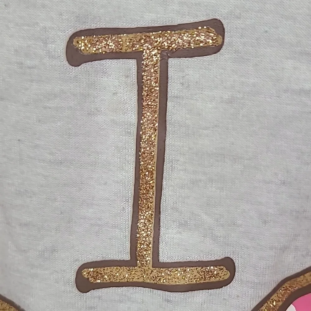 Justice Girls Nightgown I love Peace Pink Waffle Knit Heart Arrow Gown Pajamas